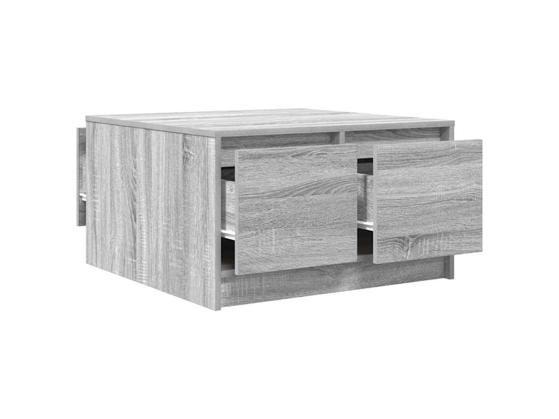  Table basse - table de salon - table à thé avec tiroirs sonoma gris 70,5x70x40 cm  - Conforama E
