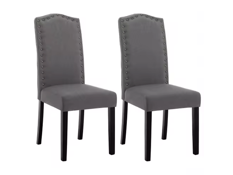  Chaises de salle à manger élégance lot de 2, dossier haut, salon, coiffeuse, bureau et cuisine  - Conforama A