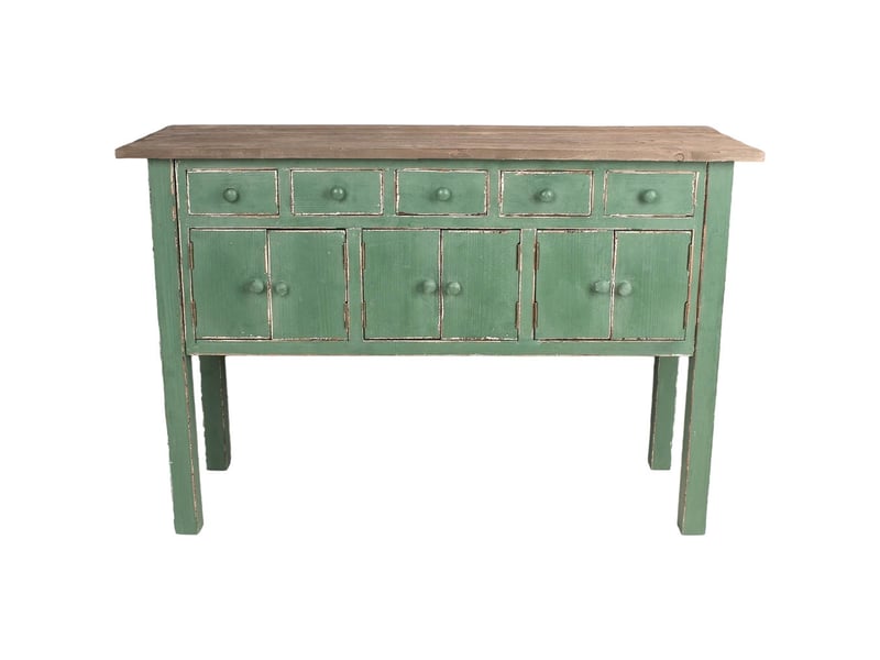  Buffet en bois vert 120x43x80 cm h  - Conforama B