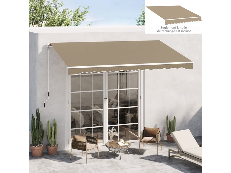  Toile de rechange, toile de remplacement 382x240cm beige  - Conforama D