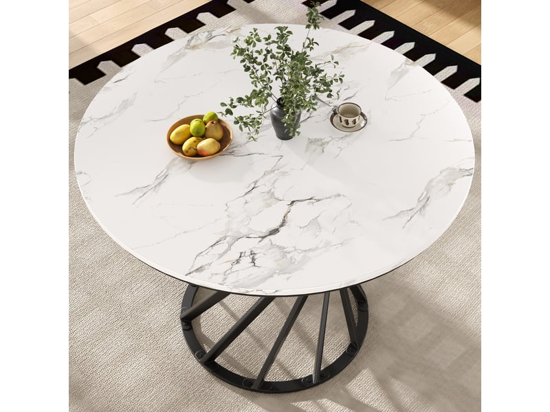  Table de séjour ronde fixe noir - 80x80-80max.cm table noir - Conforama D