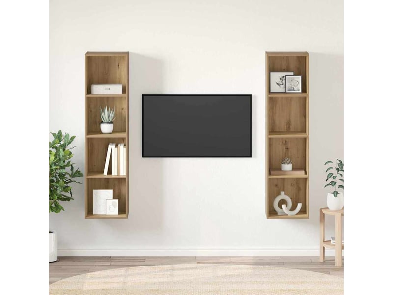  Ensemble meuble tv - banc tv - meuble de rangement 2 pcs marron bois d'ingénierie  - Conforama B