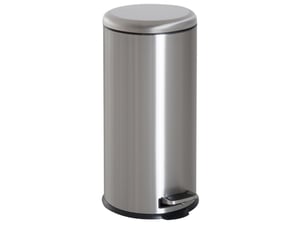 Poubelle à pédale 30 l ø29,2 x h62,9 cm – argent – couvercle à fermeture douce et seau intérieur amovible