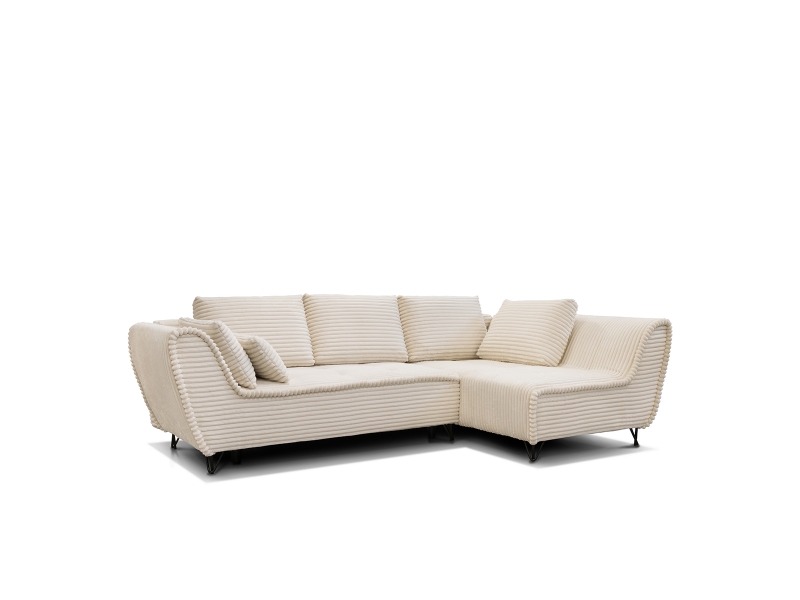 Canapé taormina - velours côt. Beige - angle d - convert. - 4 pl 3CA59.AM.4AC.D.02 - Conforama C