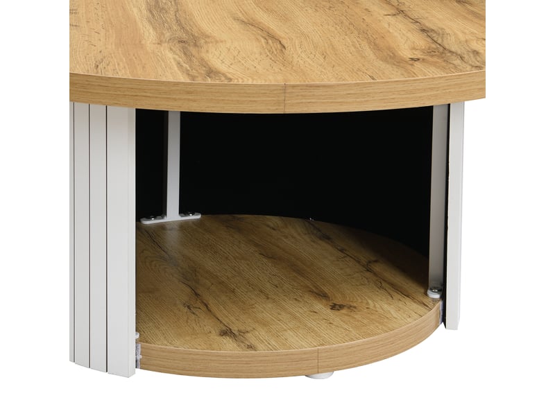  Ensemble de 2 tables basses rondes avec rangement, naturel, 75,45 cm Fay Lum - Conforama E
