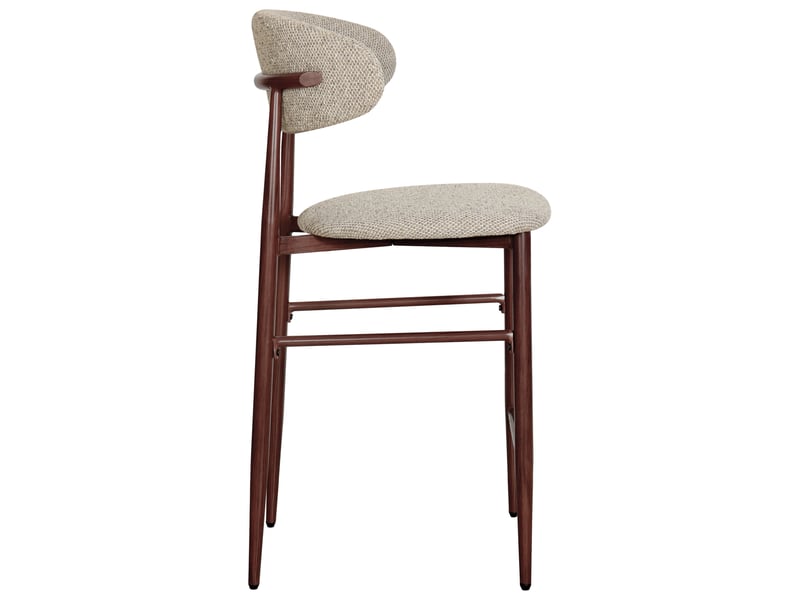  Lot de 2 tabourets de bar taupe chiné et métal effet bois foncé simon  - Conforama C