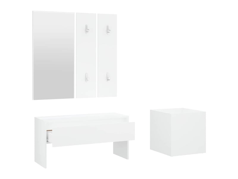  Ensemble de meubles de couloir blanc bois d'ingénierie shl55562  - Conforama E