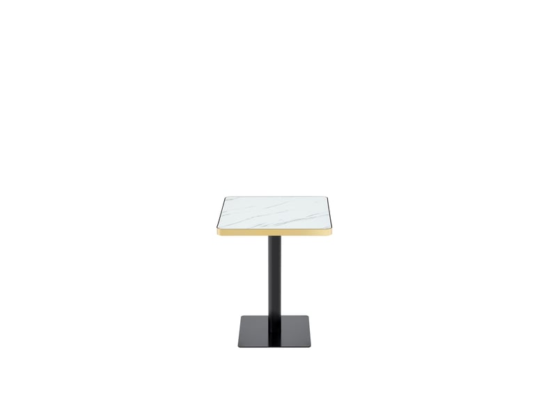  Table à manger carrée 60 x 60 cm plateau effet marbre blanc et métal W3658P445096 - Conforama B