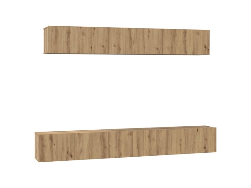  Ensemble meuble tv - banc tv - meuble de rangement 5 pcs chêne artisanal bois d'ingénierie  - Conforama A