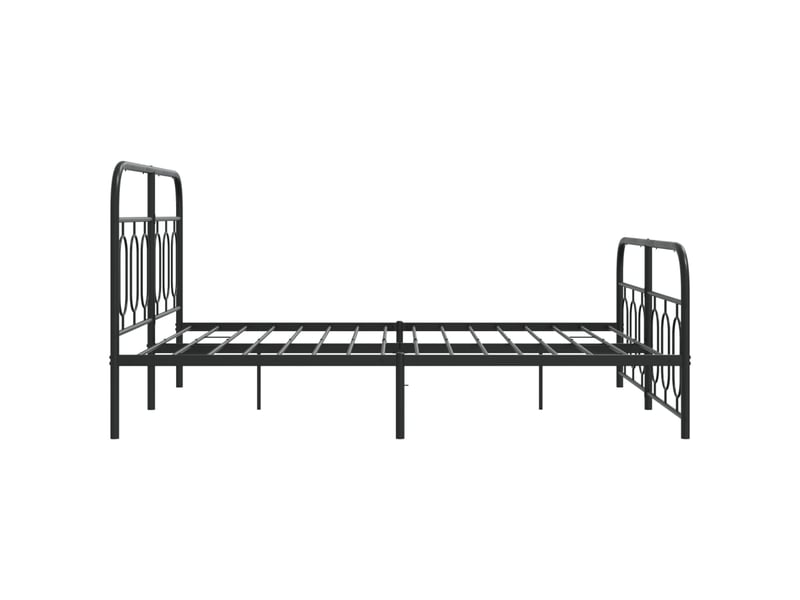  Lit double- lit adulte -  cadre de lit métal sans matelas avec pied de lit noir 135x190cm  - Conforama D