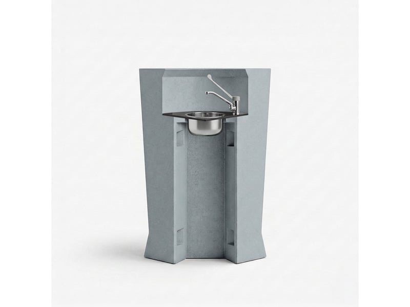  Comptoir de bar avec évier intégré en polyéthylène marvy anthracite - turquoise  - Conforama A