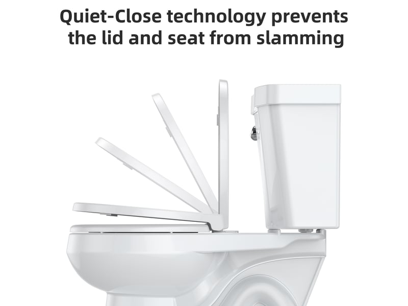  Abattant wc rond 17 pouces blanc, couvercle plat, soft-close silencieux, quick-release, fixation dessus PHO_161CZRQ9 - Conforama D