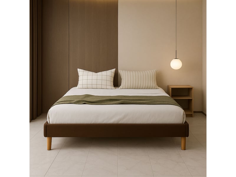  Sommier tapissier gregory marron 180x200 - confortable et solide - montage facile - revetement pvc - pieds 20 cm SOMMIER GREGORY MARRON - Conforama B
