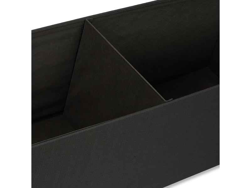  Pouf de rangement pliant assise rembourrée 38 x 114 x 38 cm pour salon chambre en lin noir 13_0005138  - Conforama E