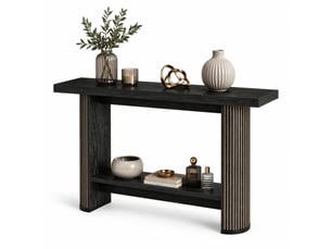 Table basse rectangulaire coloris noir <strong>MIVRAY </strong> <strong></strong> - 30 cmx140 cm