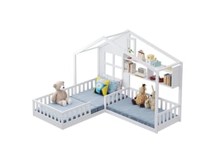 Lit cabane 90x200 cm <strong></strong>  <strong></strong> coloris blanc