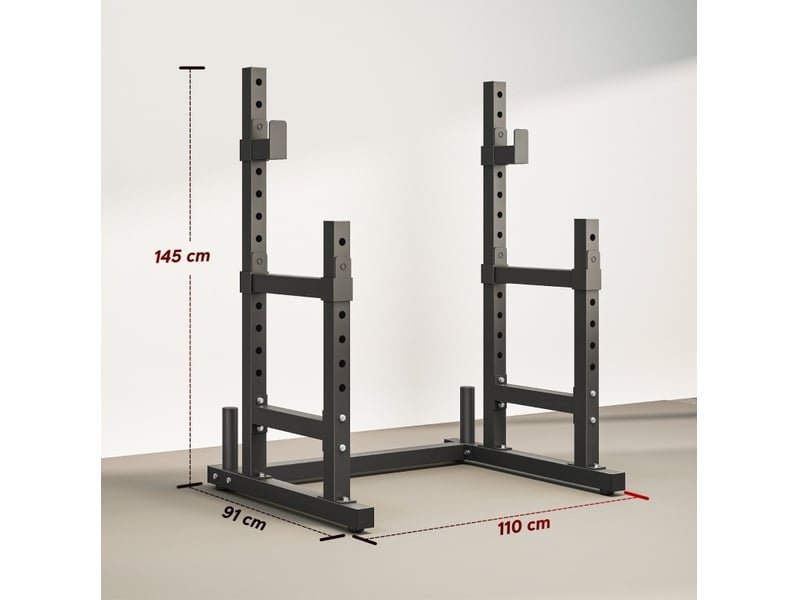 Support pour barres 110x91x145 cm à deux niveaux réglable métal noir - Conforama C