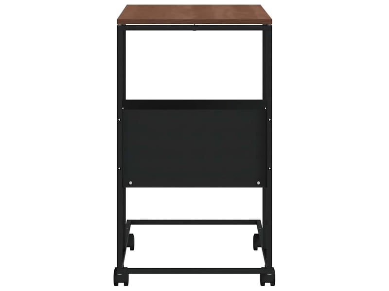  Table d'appoint | bout de canapé table basse avec roues marron 55x36x63,5 cm bois d'ingénierie shl8410  - Conforama E
