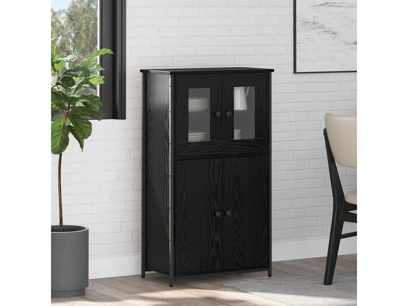  Buffet - haut armoire chêne noir 62 x 32 x 106,5 cm bois d'ingénierie  - Conforama B