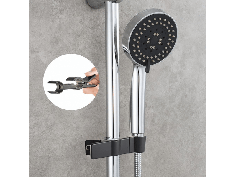  Support de douchette, 1 pièce, support de pommeau de douche, noir, sans perçage, pince de pommeau de douche réglable à 35°  - Conforama D