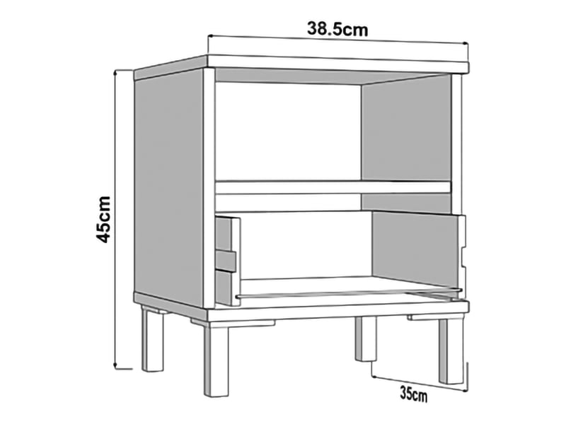  Commode de chevet jinja, un tiroir, 39x35x45h cm blanc mat Jinja - Conforama E