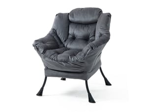 Fauteuil fixe <strong>FLORAGRACE</strong> Velours gris