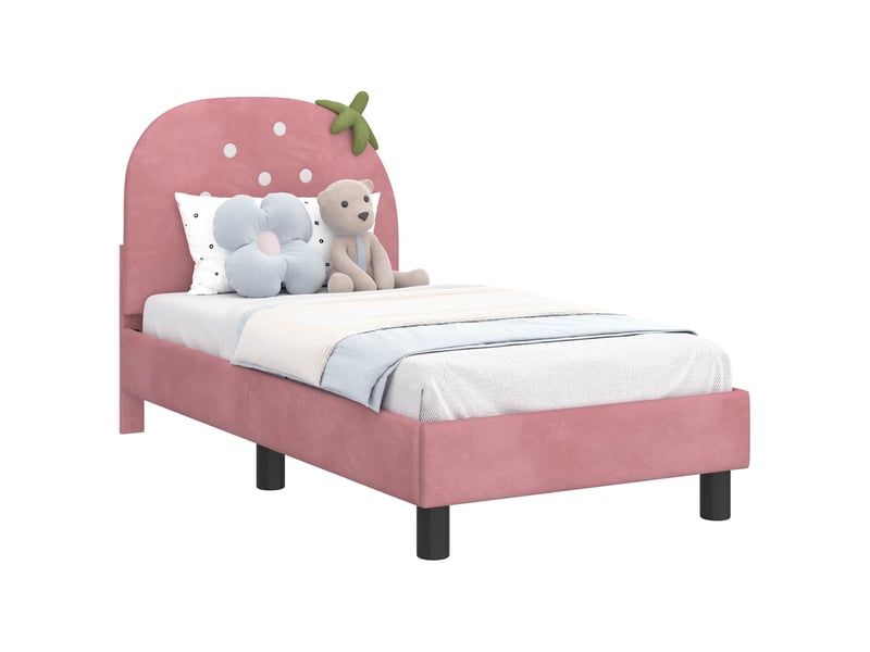 Lit simple- lit adulte - cadre de lit pour tout-petit avec tête de lit rose 70 x 140 cm - Conforama A