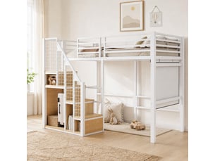 Lit mezzanine 90x200 cm <strong>STILVORA</strong>  <strong></strong> coloris blanc