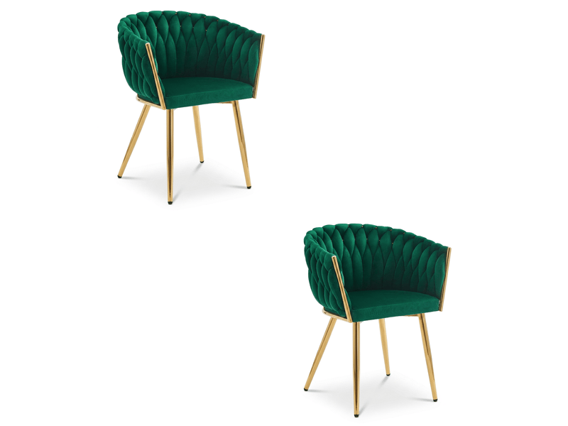  Chaise - leobert - orion - velours vertpieds dorés - 61 x 55 x 79 cm - lot de 2  - Conforama A