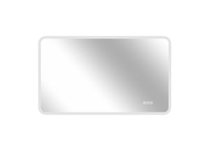 Miroir rectangulaire de salle de bain coloris argenté <strong>DESMIU</strong> <strong></strong> - 100 cm x 60 cm