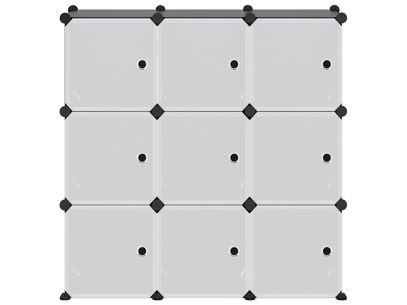 Cubes de rangement 9 pcs avec portes noir pp shl7576 - Conforama E