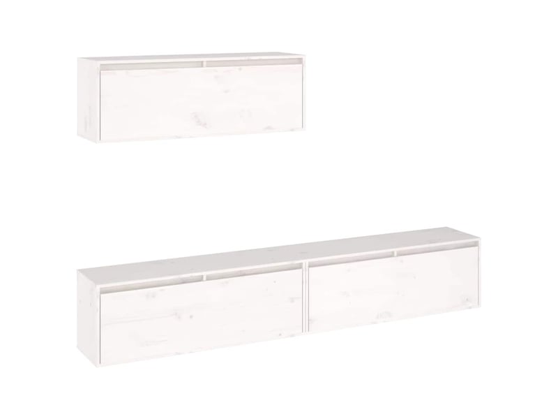  Ensemble de meubles tv - banc tv - meuble de rangement 3 pcs blanc bois massif de pin  - Conforama A