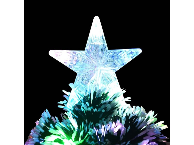  Arbre de noël, sapin de noël pré-éclairé vert et blanc 64 cm fibre optique  - Conforama D
