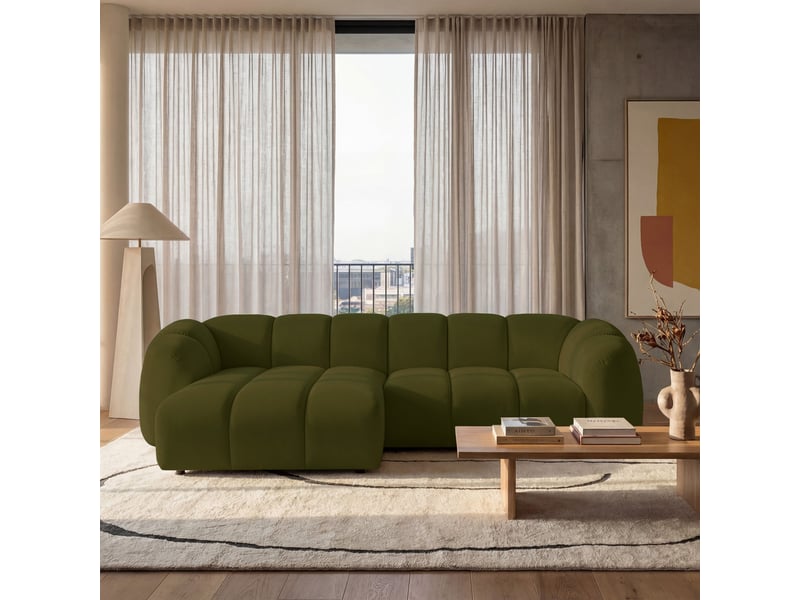 Selsey millma - canapé d'angle - 300 cm - velours vert Millma - Conforama B