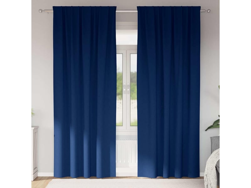  Lot de 2 rideaux occultants, rideaux black-out avec anneaux bleu foncé 225 x 140 cm cf44601  - Conforama B