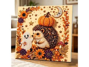 Kit diy peinture diamant hérisson mignon, 3d perles – 30x40cm, activité manuelle et déco