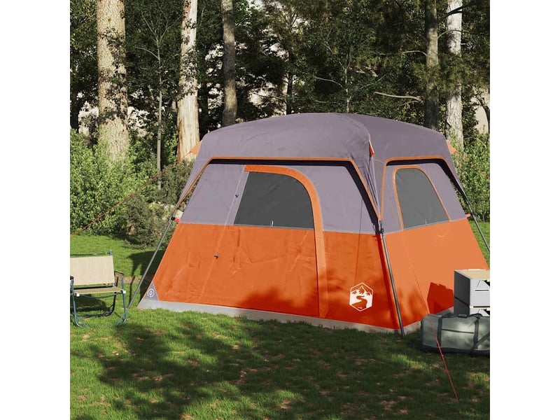  Tente de camping de cabine 4 personnes orange imperméable  - Conforama C