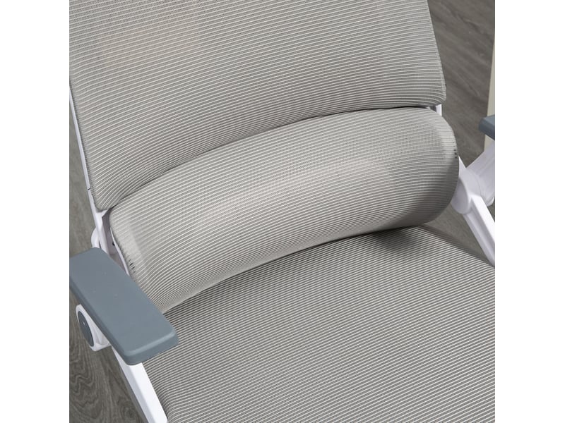  Chaise de bureau 58x61x102-119 cm gris en mesh, réglable, appui-tête, bascule et soutien lombaire - bureau  - Conforama E