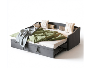 Lit simple 90x200 cm    coloris gris