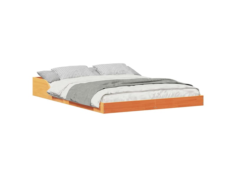  Lit double- lit adulte -  cadre de lit brun  120 x 200 cm pin massif  - Conforama A