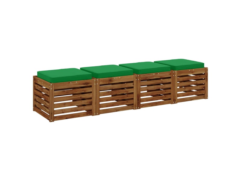 Lot de 4 coussins de siège, coussins d'assise vught 100 % polyester vert cf60749 - Conforama C