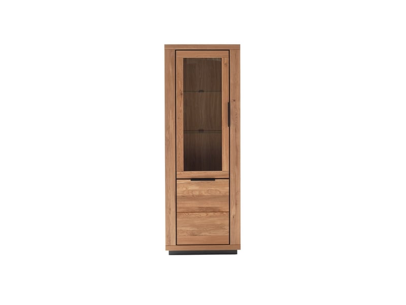  Ensemble salon de 4 pièces meuble tv, vitrine haute et vaisselier étagère coloris chêne massif  - Conforama D