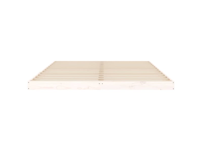  Lit double- lit adulte -  cadre de lit sans matelas blanc 150x200 cm bois de pin massif  - Conforama D