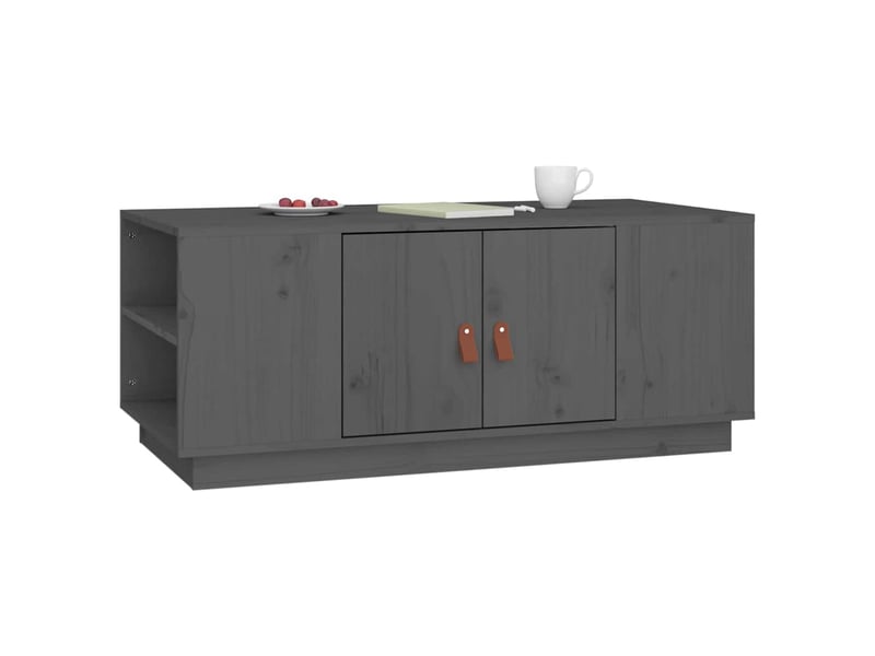  Table basse - table de salon - table à thé gris 100x50x41 cm bois massif de pin  - Conforama E