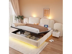 Lit coffre 180x200 cm MAISENTIEL   coloris beige