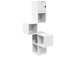 Étagère d'angle flottante, étagère murale blanc 48 x 48 x 120 cm bois d'ingénierie cf41385