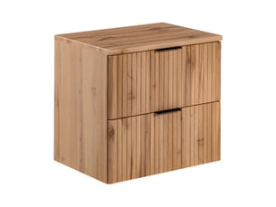 Ensemble de salle de bain noxera 60 cm – chêne wotan – meuble sous vasque avec plan pour vasque