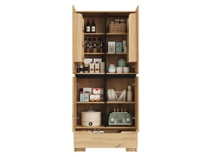 Buffet 2 porte(s)  1 tiroir(s) <strong></strong> <strong>Morn Vibe</strong> - 80 cm coloris marron 