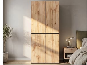 Armoire 2 porte(s) battante  4 tiroir(s) <strong>SEYAKANY</strong> <strong></strong> coloris bois foncé largeur 90 cm