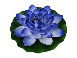Coussins de lotus artificiels flottants en mousse, fausses fleurs de lotus, plantes décoratives réalistes pour bassin, aquarium, bleu-aquaforge